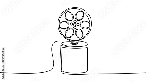a classic film reel unwinding, ideal for cinema themes, creative projects, media designs, and artistic visuals.