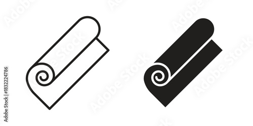Carpet roll icon symbol. Classic flat and linr style