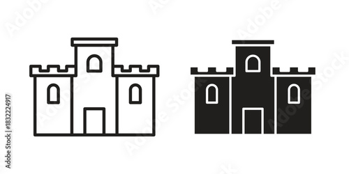 Castle icon symbol. Classic flat and linr style