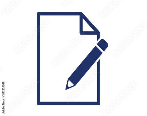 Simple icon of a document and pencil, representing writing or planning