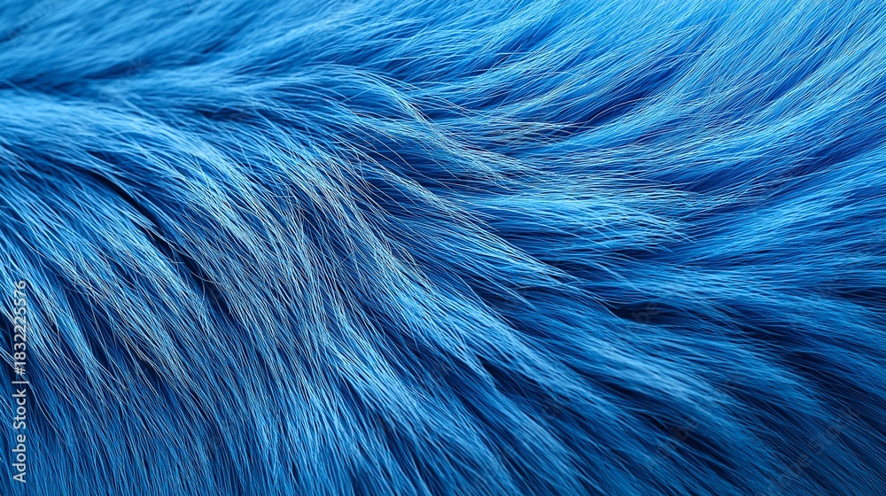 Obraz premium Intensive blaue Fasern in dynamischer Wellenform zeigen natürliche Bewegung mit weicher flauschiger Textur