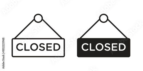 Closed sign icon symbol. Classic flat and linr style