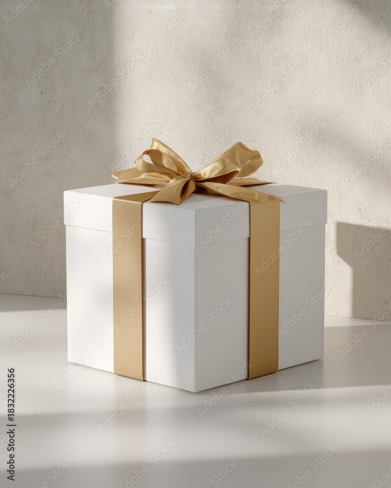 Obraz premium Christmas product box mockup in white studio
