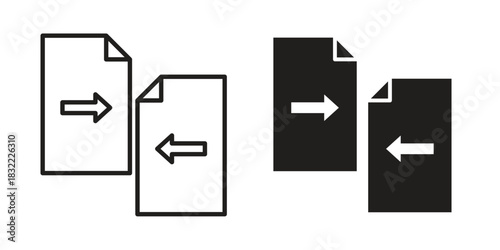Compare icon symbol. Classic flat and linr style