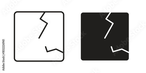 Crack icon symbol. Classic flat and linr style