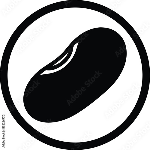 Illustration simple bean in circle food symbol silhouette vector