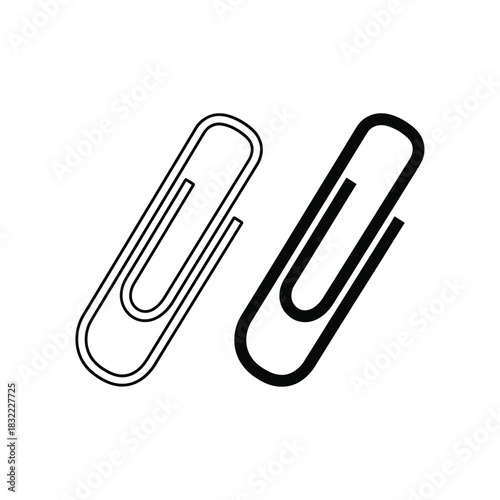 Wallpaper Mural Paperclip outline and solid icon design for office supplies and stationery Torontodigital.ca
