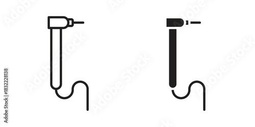 Dental drill icon symbol. Classic flat and linr style