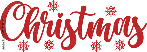 Christmas typography clip art design on plain white transparent isolated background for card, shirt, hoodie, sweatshirt, apparel, card, tag, mug, icon, poster or badge