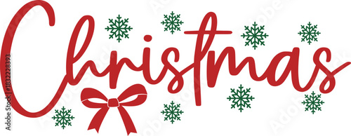 Christmas typography clip art design on plain white transparent isolated background for card, shirt, hoodie, sweatshirt, apparel, card, tag, mug, icon, poster or badge