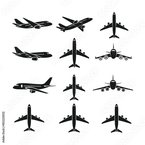 airplane silhouettes illustrating flight and travel concepts