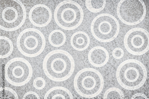 White Abstract Circular Pattern Background with Distressed Vintage Grunge Texture in Modern Minimalist Design. AI generative.
