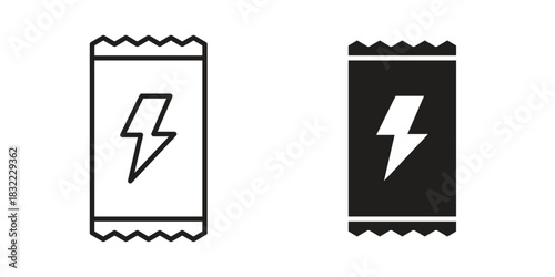 Energy bar icon symbol. Classic flat and linr style