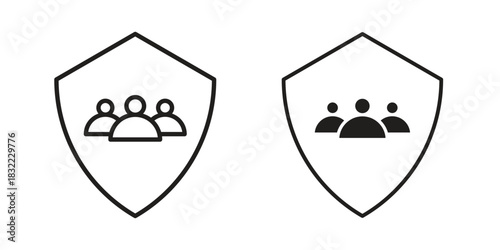 Family insurance icon symbol. Classic flat and linr style