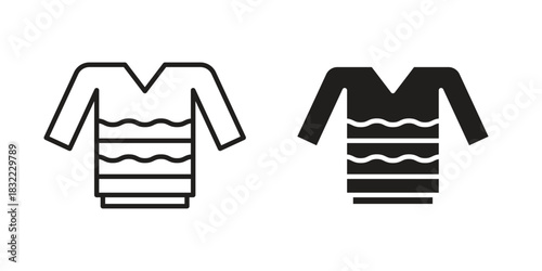 Female sweater icon symbol. Classic flat and linr style