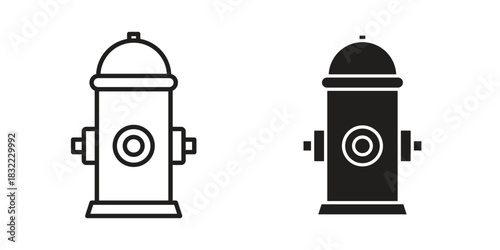 Fire hydrant icon symbol. Classic flat and linr style