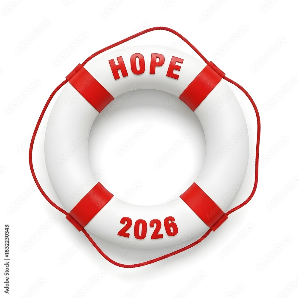 Fototapeta premium Life Preserver with Hope 2026 Message