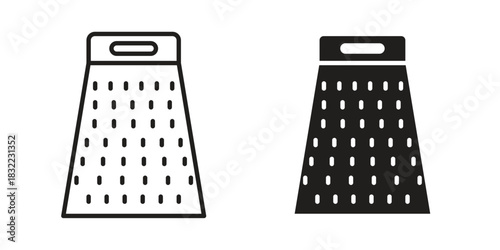 Grater icon symbol. Classic flat and linr style