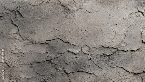 Rough gray concrete texture with deep cracks and uneven surface, indicative of aging and weathering, creating a rustic background.