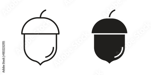 Hazelnut icon symbol. Classic flat and linr style