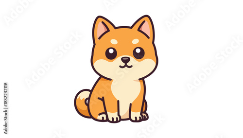 Kawaii Shiba Inu Clipart Cute Vector Illustration
