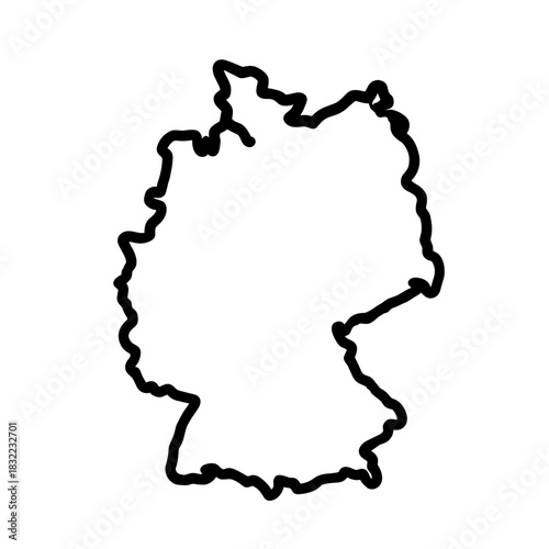 Outline illustration of the map of Germany in a minimalist style