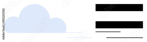 Blue cloud and clean horizontal lines represent technology, communication, data sharing, cloud computing, storage efficiency, networking, and digital innovation. Ideal for digital platforms