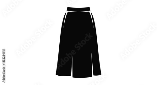 A striking black skirt against a white background a bold fashion statement silhouette