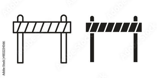 Barrier icon symbol. Classic flat and linr style
