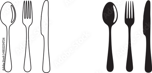 Elegant flatware set includes spoon fork and knife providing a versatile dining option for any meal