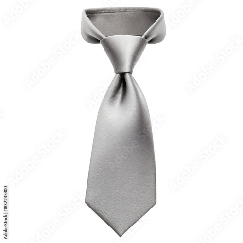 Soft Grey Tie Rolled Neatly, Ideal for Formal Occasions and Business Attire
