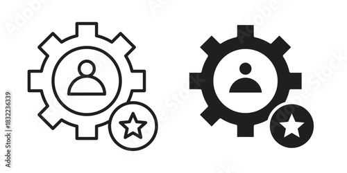 Employee skills icon symbol. Classic flat and linr style