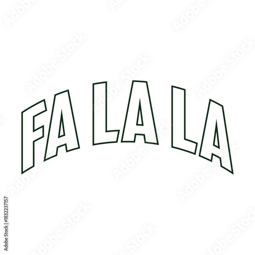 Fa La La' Christmas Quote Wall Art PNG Carol Hand-Lettered Card on Pink Grid Pattern Design