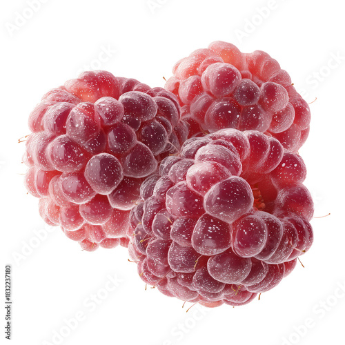 Fresh, Ripe Raspberries Stacked Together in a Vibrant Display for a Healthy S...