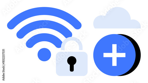 Connectivity concept. Connectivity through secured wireless, cloud storage, and data protection. Connectivity ensures data encryption and safe file access. Ideal for cloud services, cybersecurity, IT