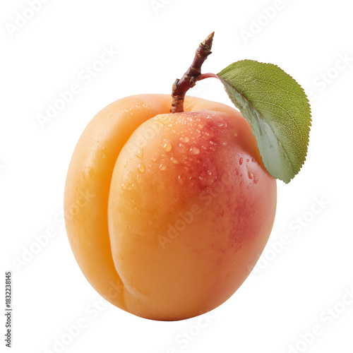 Fresh Peach With Dew, Showcasing Its Vibrant Orange and Red Hues, Resting on ...