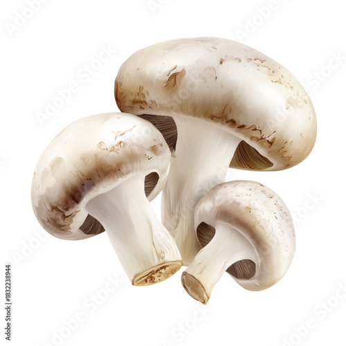 Mushrooms Growing Naturally in a Forest Setting Under Soft Light During the M...