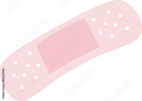 Cute adhesive plaster isolated on white background. Adhesive medical plaster strip icon. Vector illustration