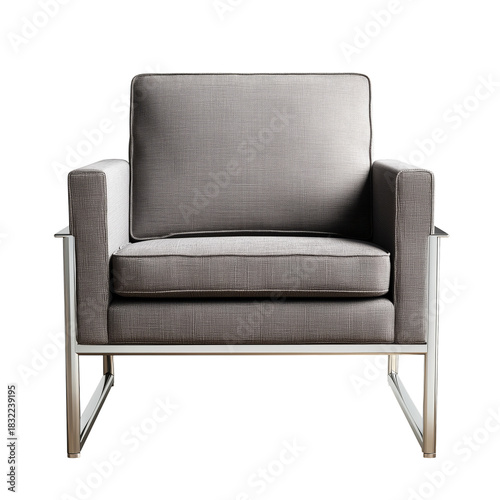 Comfortable Modern Gray Chair With Sleek Metal Frame for Stylish Living Spaces