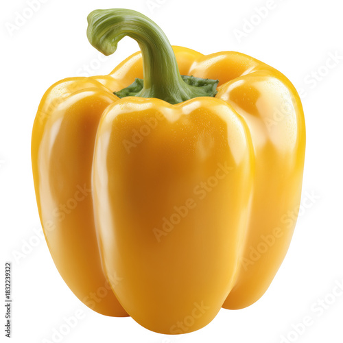 Bright Yellow Bell Pepper Showcasing Fresh Produce in Vibrant Light