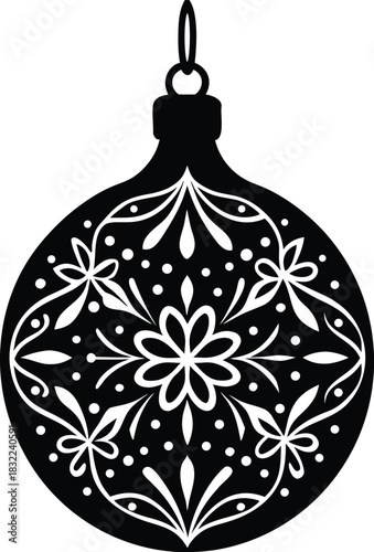silhouette vector of christmas ball ornament