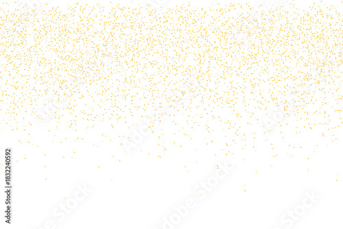 Golden glitter particles falling, shimmering bright light effect abstract background isolated on transparent background FFCC33