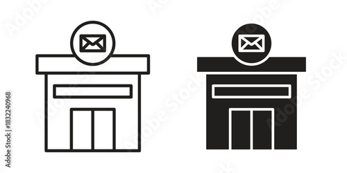 Post office icon symbol. Classic flat and linr style