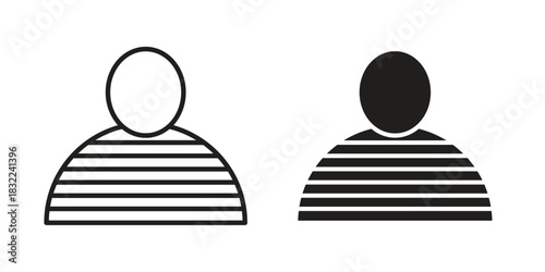 Prisoner icon symbol. Classic flat and linr style