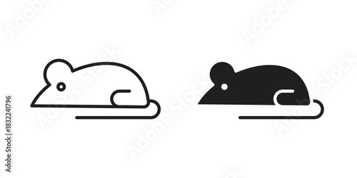 Rat icon symbol. Classic flat and linr style