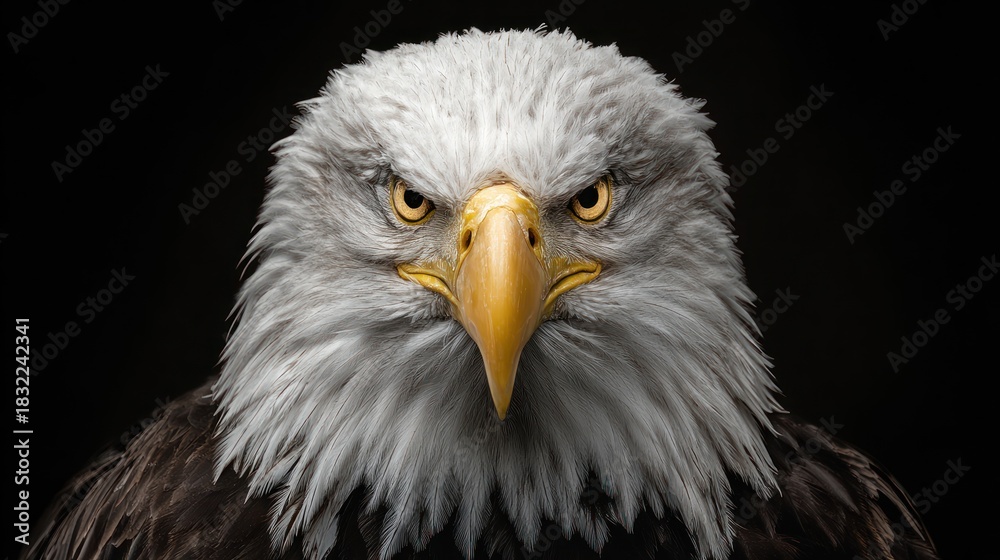 Fototapeta premium Majestic bald eagle portrait with focus