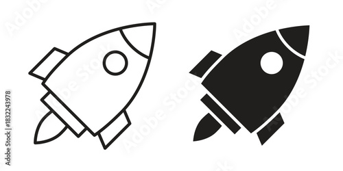 Startup icon symbol. Classic flat and linr style