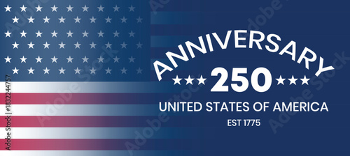 United States 250 Anniversary Banner | American Flag Stars and Stripes | Patriotic Celebration Template