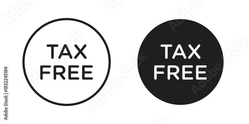 Tax free icon symbol. Classic flat and linr style