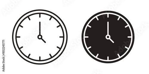 Time icon symbol. Classic flat and linr style